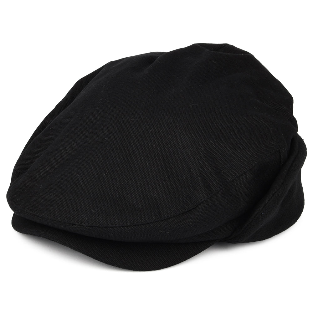 Gorra plana Hooligan holgada con orejeras de Brixton - Negro
