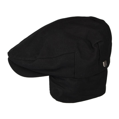 Gorra plana Hooligan holgada con orejeras de Brixton - Negro