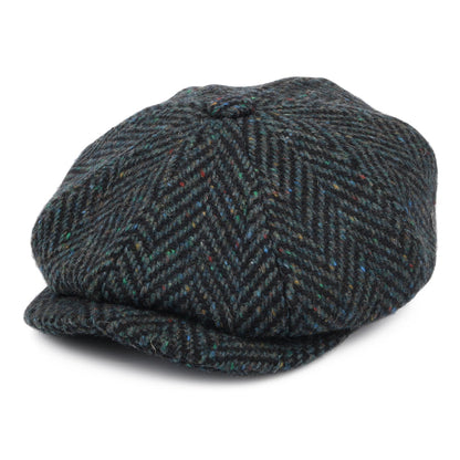 Gorra Newsboy Glendowan de Tweed Donegal diseño de espiga de Jaxon & James - Mezcla de Azules