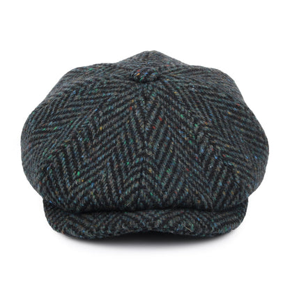 Gorra Newsboy Glendowan de Tweed Donegal diseño de espiga de Jaxon & James - Mezcla de Azules
