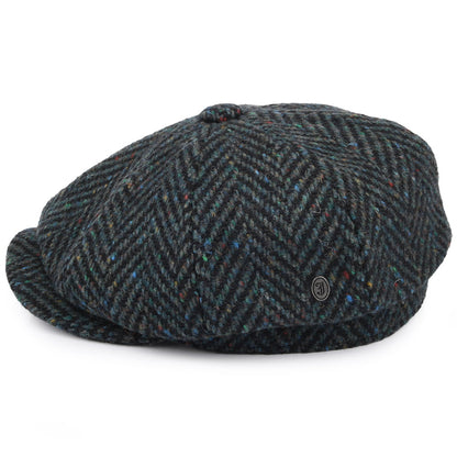 Gorra Newsboy Glendowan de Tweed Donegal diseño de espiga de Jaxon & James - Mezcla de Azules