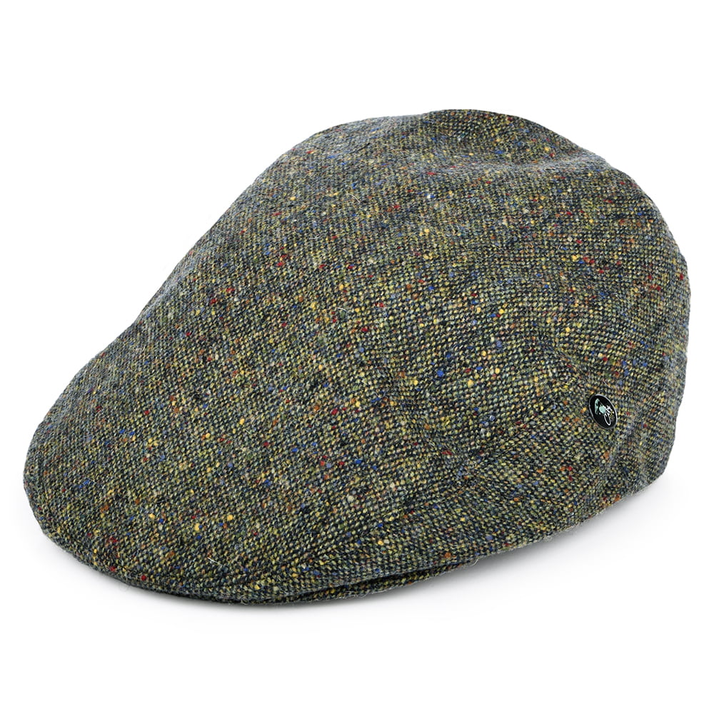 Gorra plana de Tweed Donegal Mezcla de tonos de City Sport - Verde