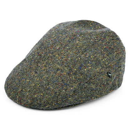Gorra plana de Tweed Donegal Mezcla de tonos de City Sport - Verde