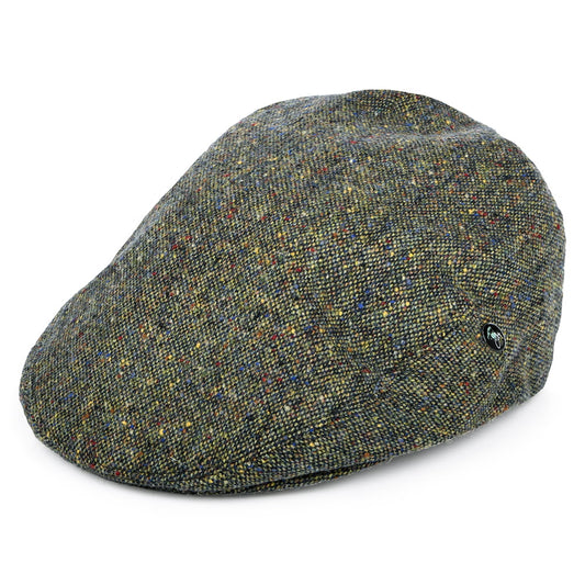 Gorra plana de Tweed Donegal Mezcla de tonos de City Sport - Verde