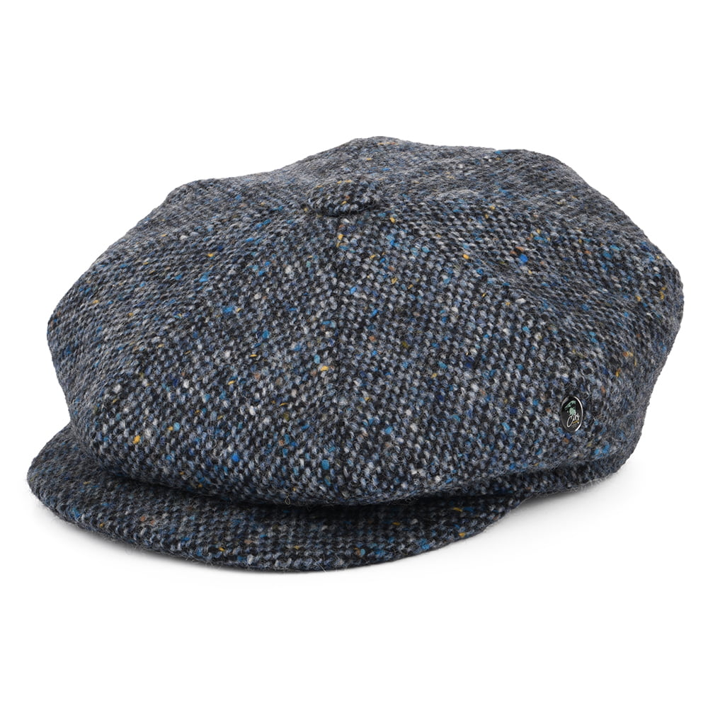 Gorra Newsboy de Tweed Donegal Mezcla de tonos de City Sport - Azul