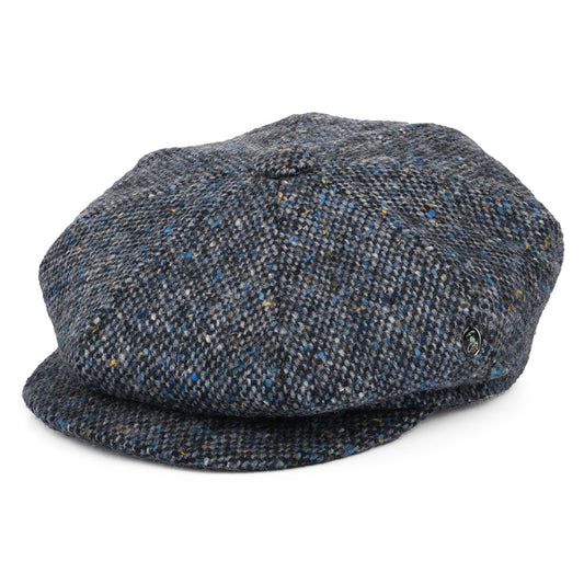 Gorra Newsboy de Tweed Donegal Mezcla de tonos de City Sport - Azul