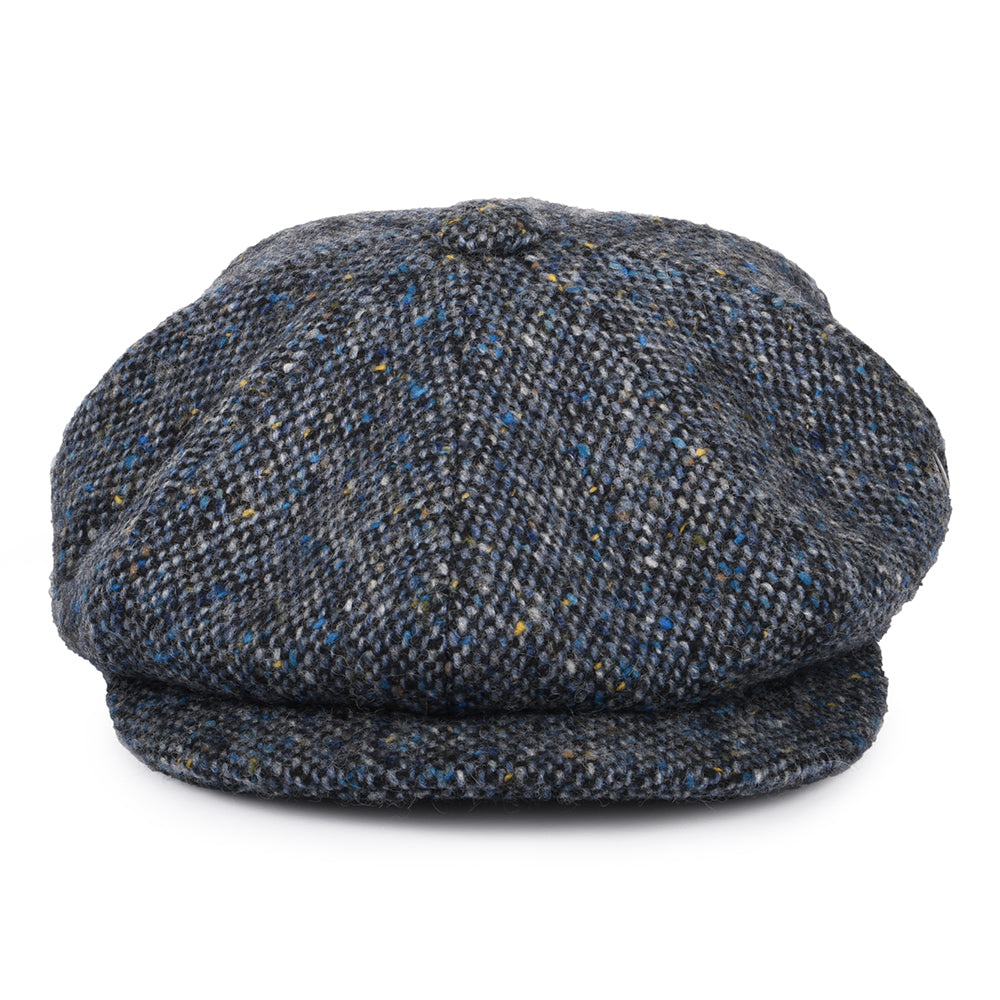 Gorra Newsboy de Tweed Donegal Mezcla de tonos de City Sport - Azul