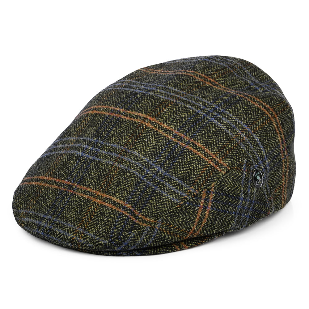 Gorra plana de lana virgen espiga a cuadros de City Sport - Beige Arena-Negro-Multi