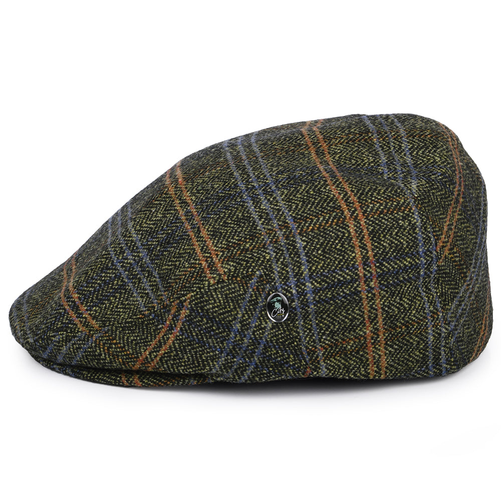Gorra plana de lana virgen espiga a cuadros de City Sport - Beige Arena-Negro-Multi