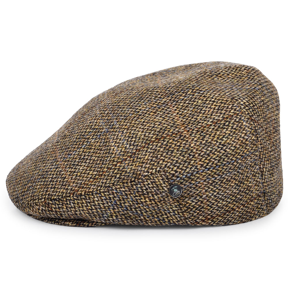 Gorra plana de lana virgen a cuadros de City Sport - Beige Arena-Marrón
