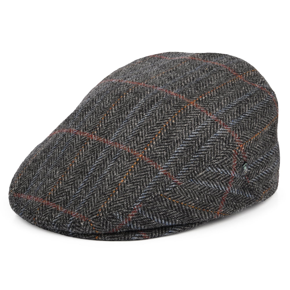 Gorra plana de lana virgen espiga a cuadros de City Sport - Gris Multi