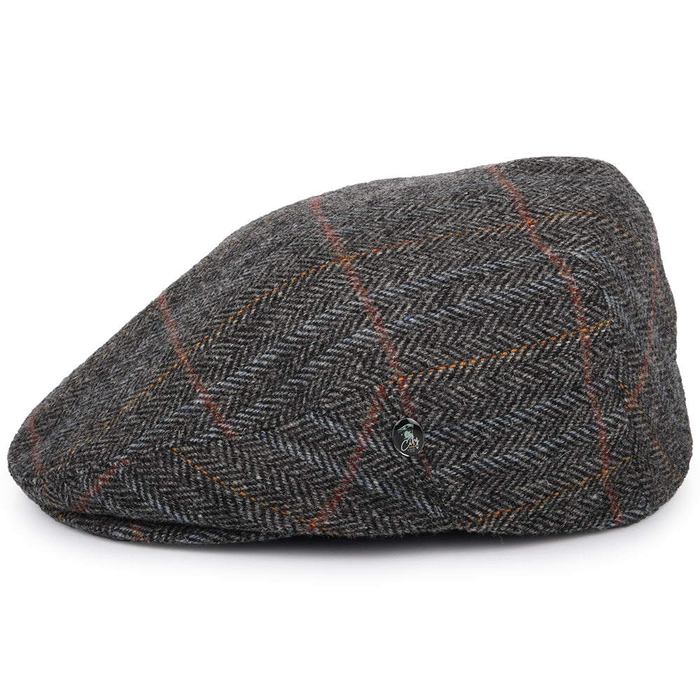 Gorra plana de lana virgen espiga a cuadros de City Sport - Gris Multi