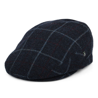 Gorra plana vieja de lana virgen a cuadros de City Sport - Azul Marino