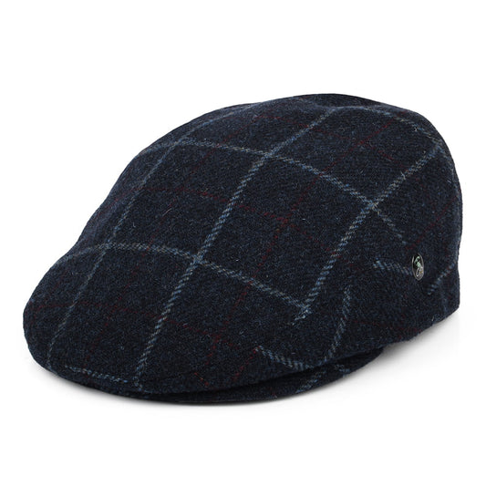 Gorra plana vieja de lana virgen a cuadros de City Sport - Azul Marino