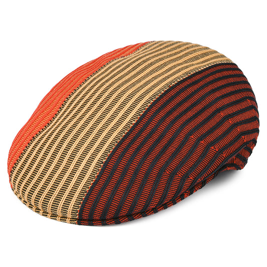 Gorra plana Tri Tone Rib 504 de Kangol - Vino-Dorado-Rojo