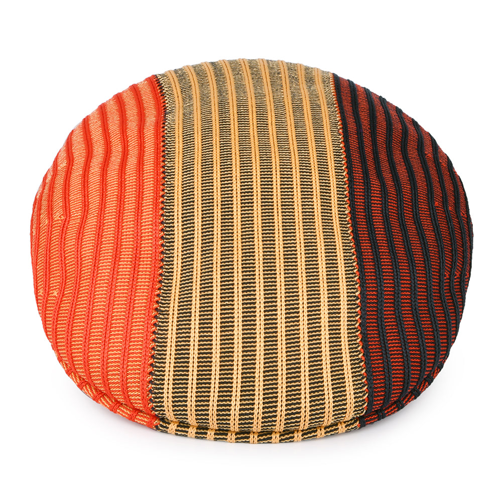 Gorra plana Tri Tone Rib 504 de Kangol - Vino-Dorado-Rojo