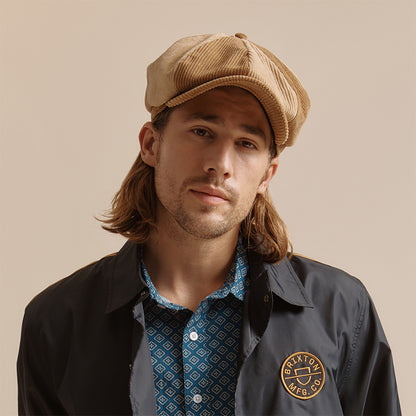 Gorra Newsboy Brood holgada de pana de Brixton - Bronce-Arena