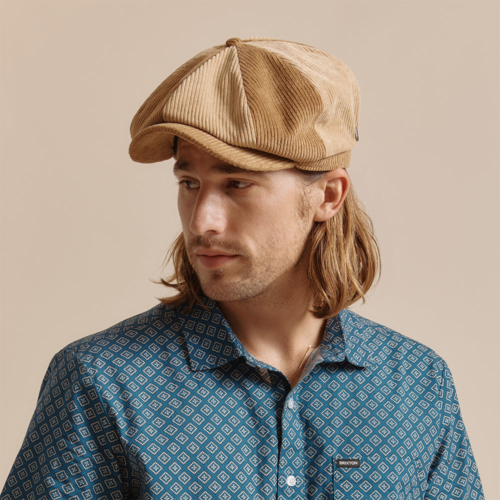 Gorra Newsboy Brood holgada de pana de Brixton - Bronce-Arena