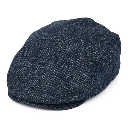 Gorra plana Hooligan a cuadros de Brixton - Azul Marino-Blanco Roto