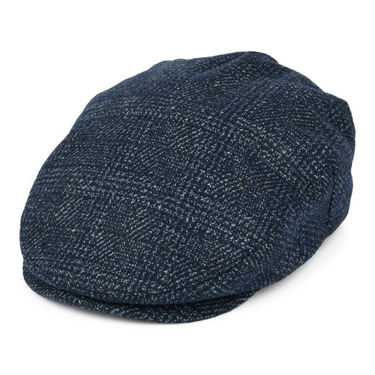 Gorra plana Hooligan a cuadros de Brixton - Azul Marino-Blanco Roto