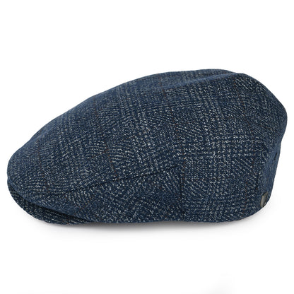 Gorra plana Hooligan a cuadros de Brixton - Azul Marino-Blanco Roto