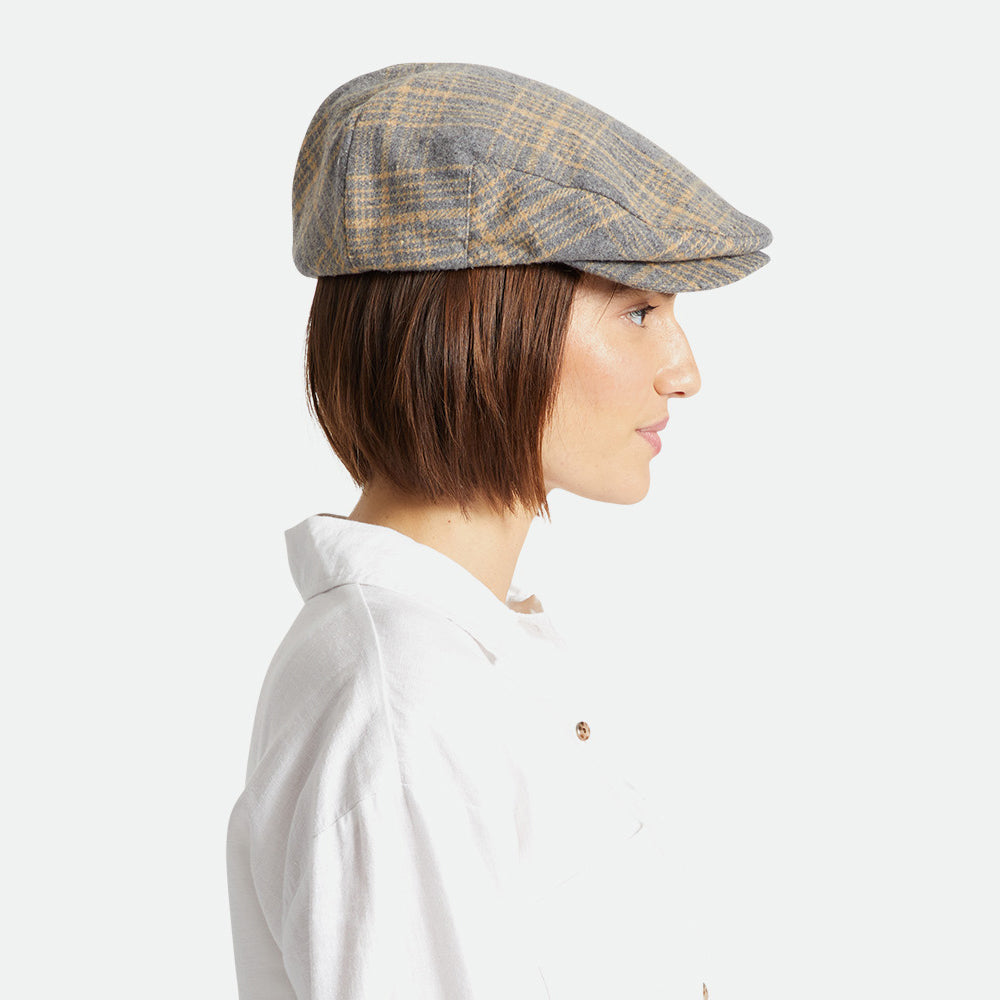 Gorra plana Hooligan a cuadros de Brixton - Beige Arena-Gris