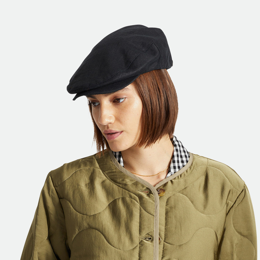 Gorra plana Hooligan X de cáñamo de Brixton - Negro