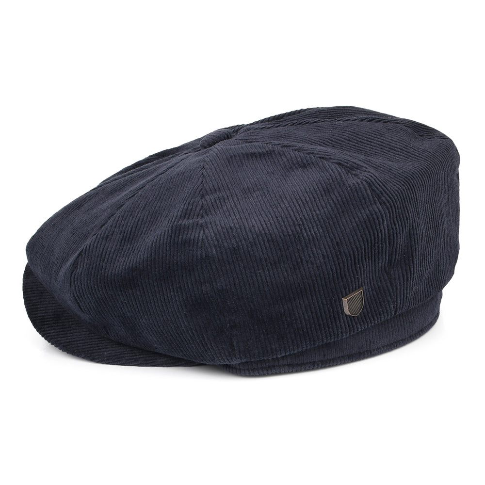 Gorra Newsboy Brood holgada de pana de Brixton - Azul Marino