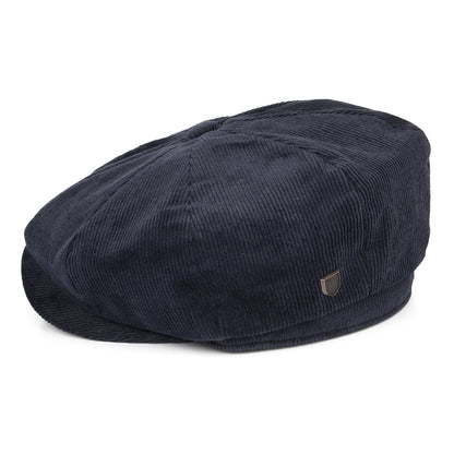 Gorra Newsboy Brood holgada de pana de Brixton - Azul Marino