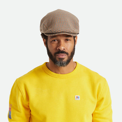 Gorra plana Hooligan pata de gallo de Brixton - Arena-Azul Marino