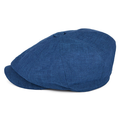 Gorra Newsboy Alfie de lino de Failsworth - Azul