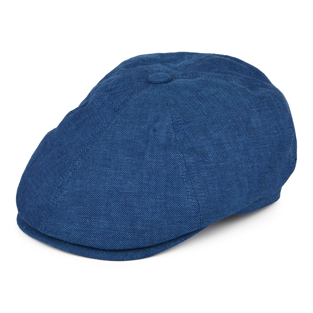 Gorra Newsboy Hudson de lino irlandés de Failsworth - Azul