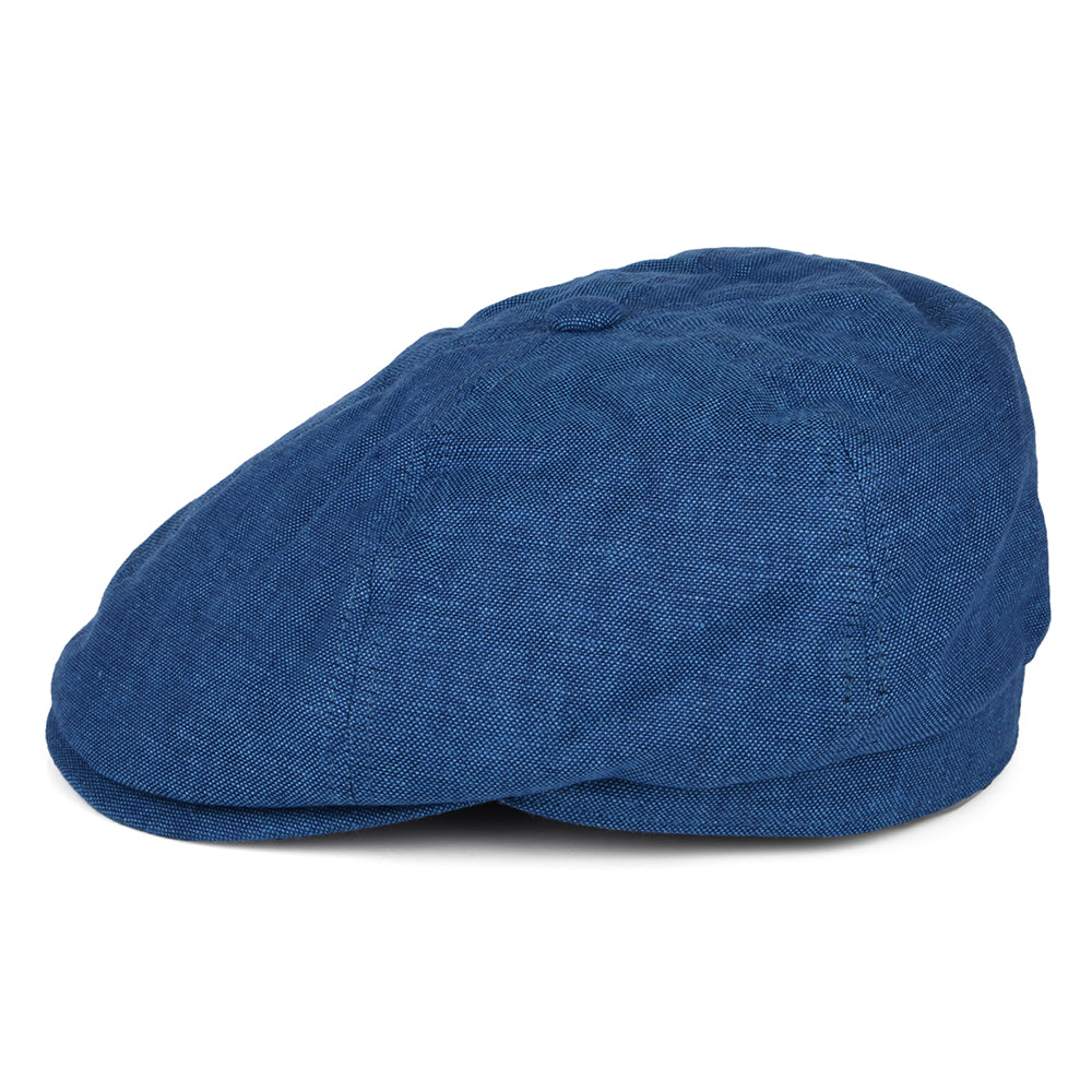 Gorra Newsboy Hudson de lino irlandés de Failsworth - Azul