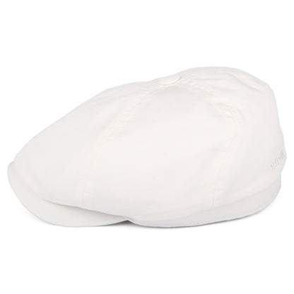 Gorra Newsboy de sarga de algodón de Stetson - Blanco