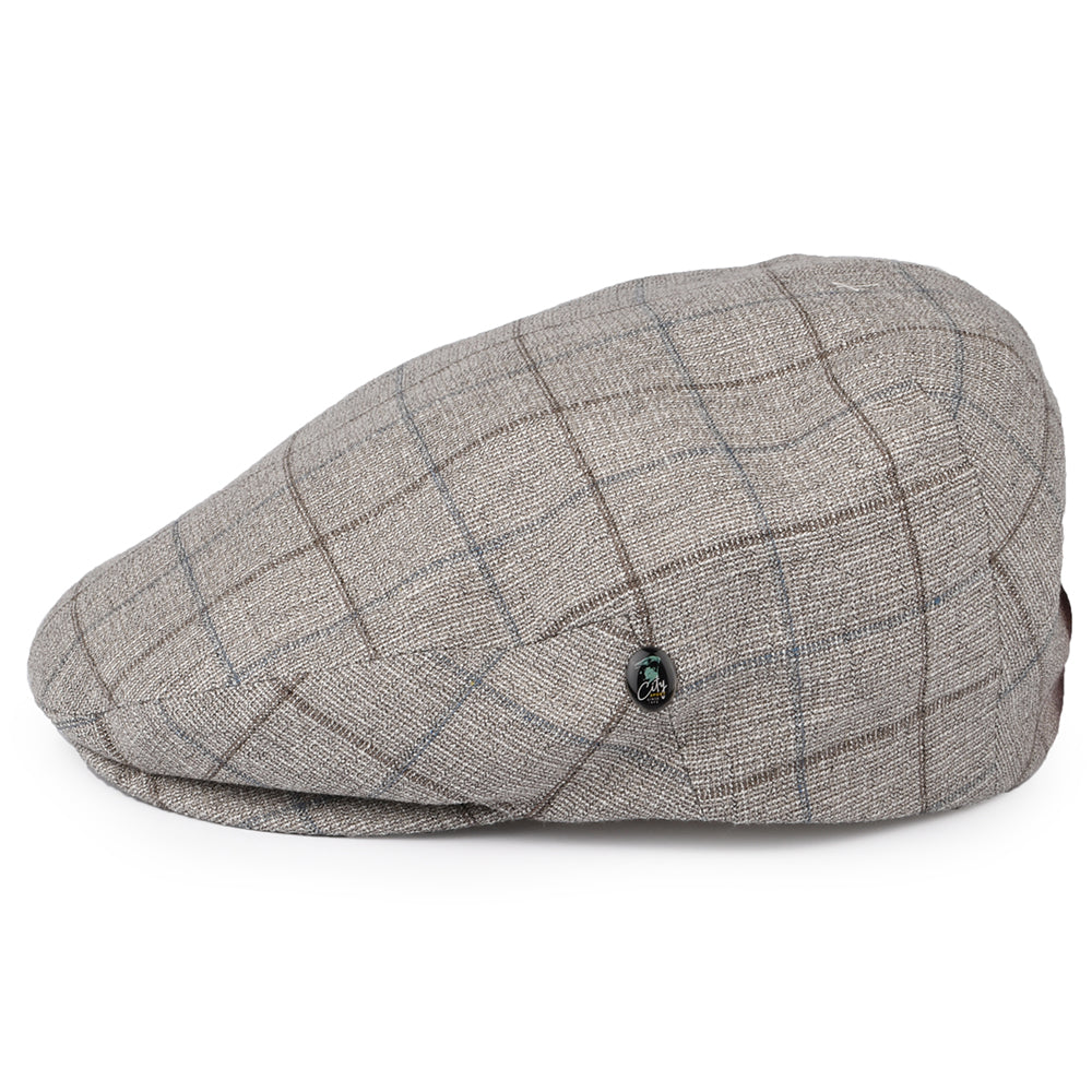 Gorra plana a cuadros II de City Sport - Marrón Claro