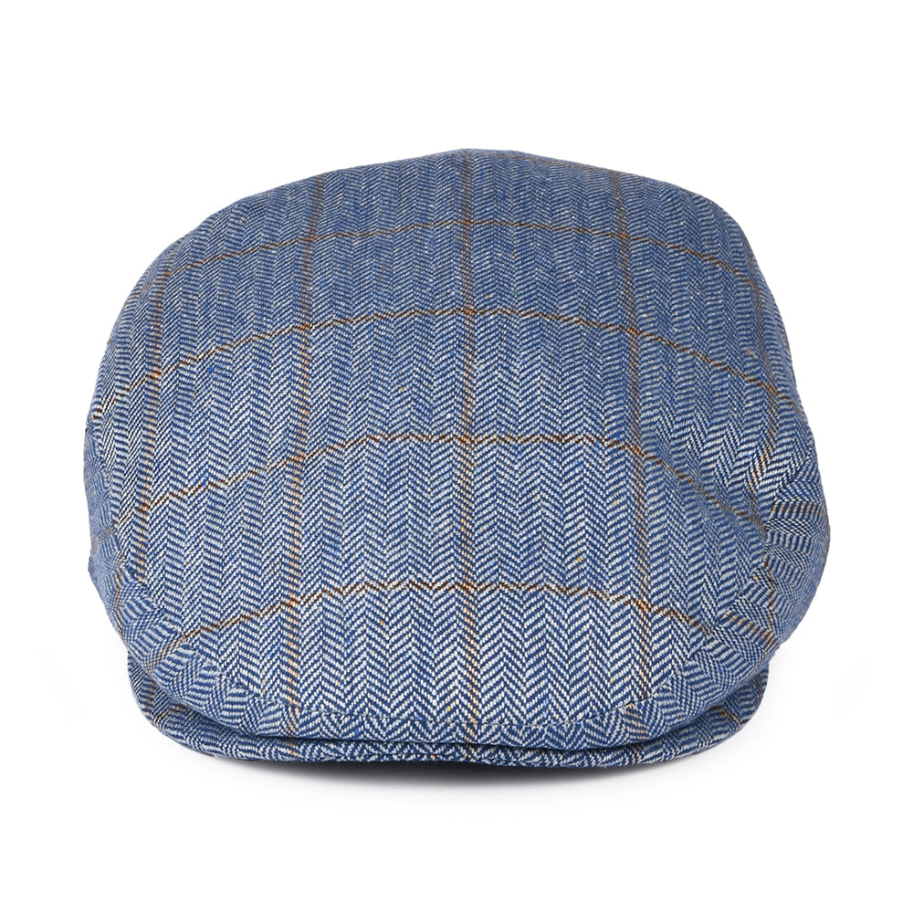 Gorra plana de seda pura espiga a cuadros de City Sport - Azul