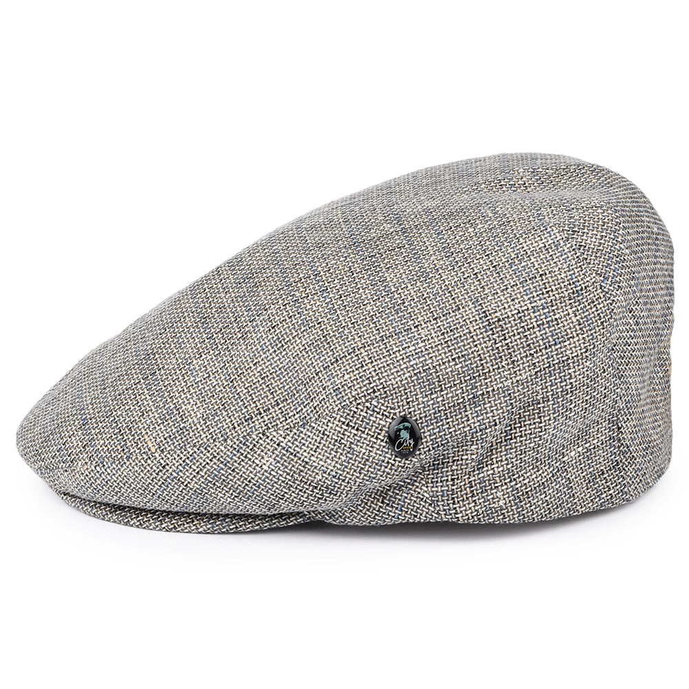 Gorra plana de lino-algodón de City Sport - Gris-Azul