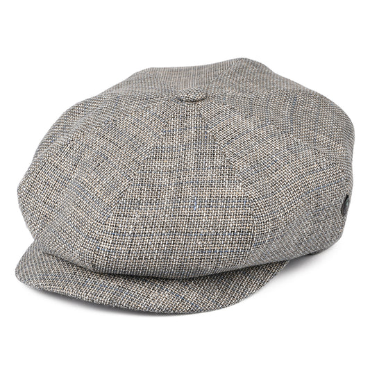 Gorra Newsboy de lino-algodón de City Sport - Gris-Azul