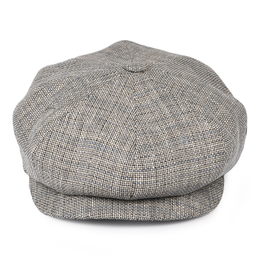 Gorra Newsboy de lino-algodón de City Sport - Gris-Azul
