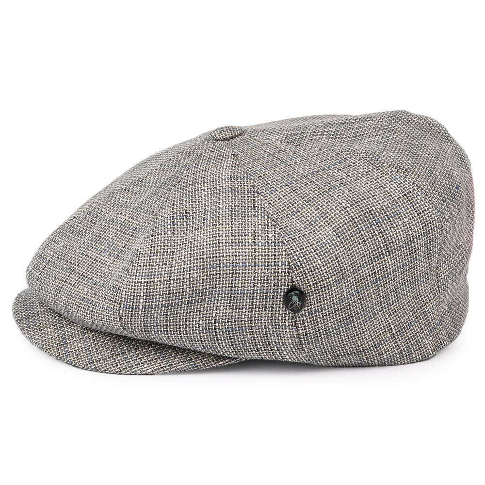 Gorra Newsboy de lino-algodón de City Sport - Gris-Azul