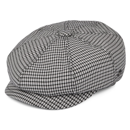 Gorra Newsboy Laz de Seersucker de Bailey - Negro-Blanco