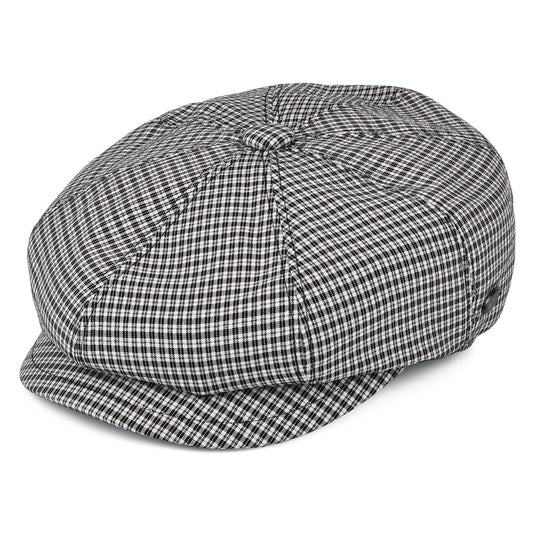 Gorra Newsboy Laz de Seersucker de Bailey - Negro-Blanco