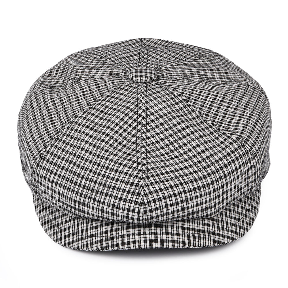 Gorra Newsboy Laz de Seersucker de Bailey - Negro-Blanco