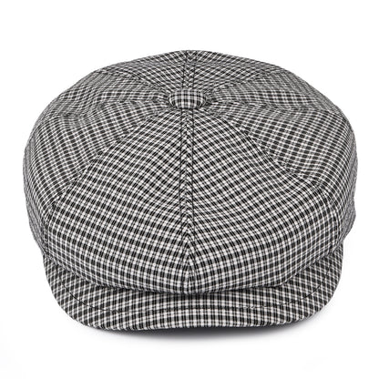 Gorra Newsboy Laz de Seersucker de Bailey - Negro-Blanco