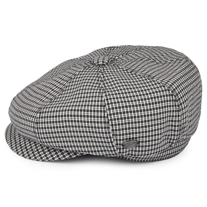 Gorra Newsboy Laz de Seersucker de Bailey - Negro-Blanco