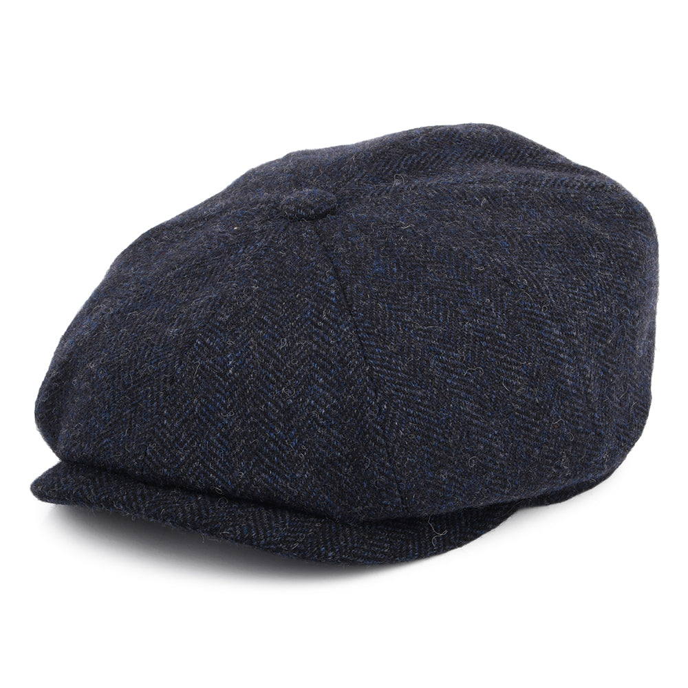 Gorra Newsboy Hatteras de lana diseño de espiga de Stetson - Azul