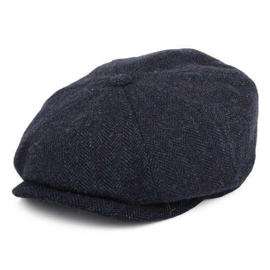 Gorra Newsboy Hatteras de lana diseño de espiga de Stetson - Azul