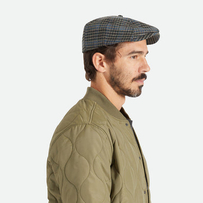 Gorra Newsboy Brood pata de gallo de Brixton - Piedra-Azul