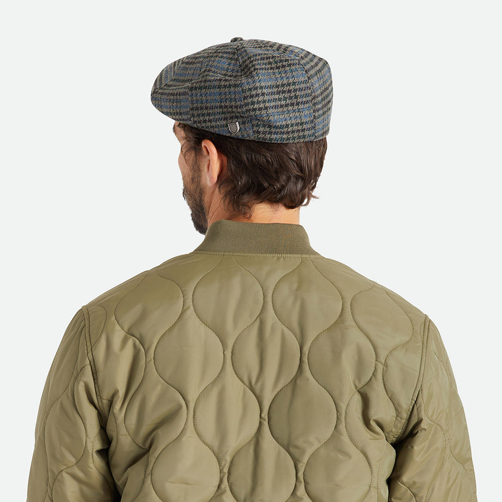 Gorra Newsboy Brood pata de gallo de Brixton - Piedra-Azul