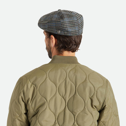 Gorra Newsboy Brood pata de gallo de Brixton - Piedra-Azul